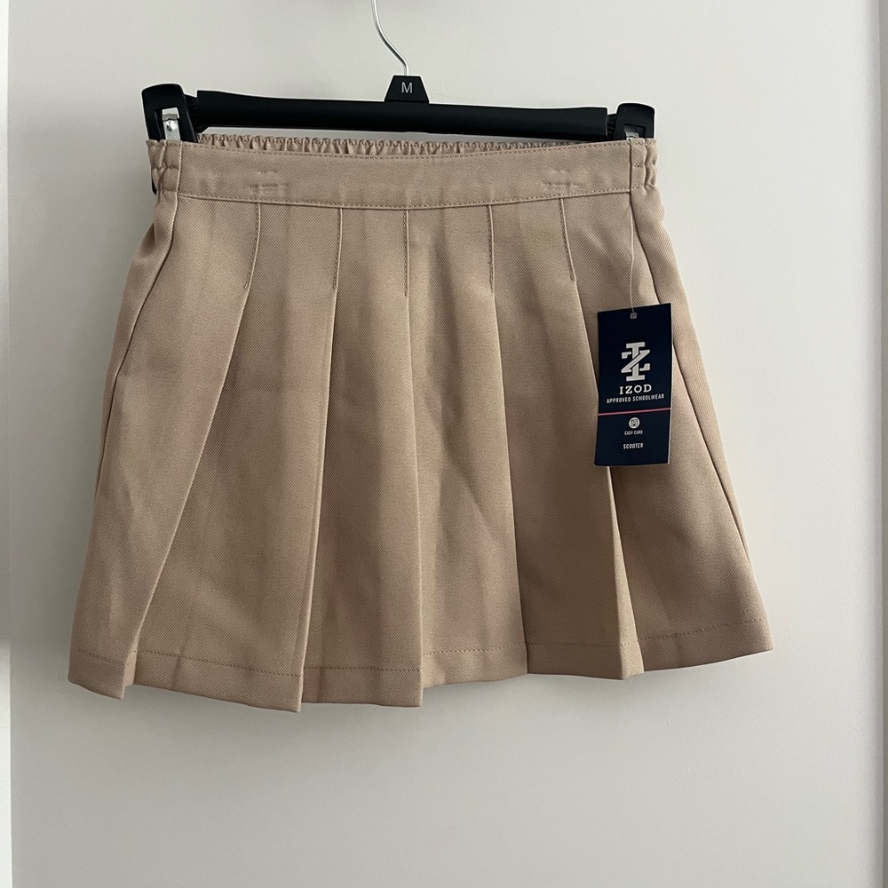 Izod Tan Pleated School Uniform Khaki